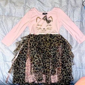 Pink leopard tulle dress Sz 6